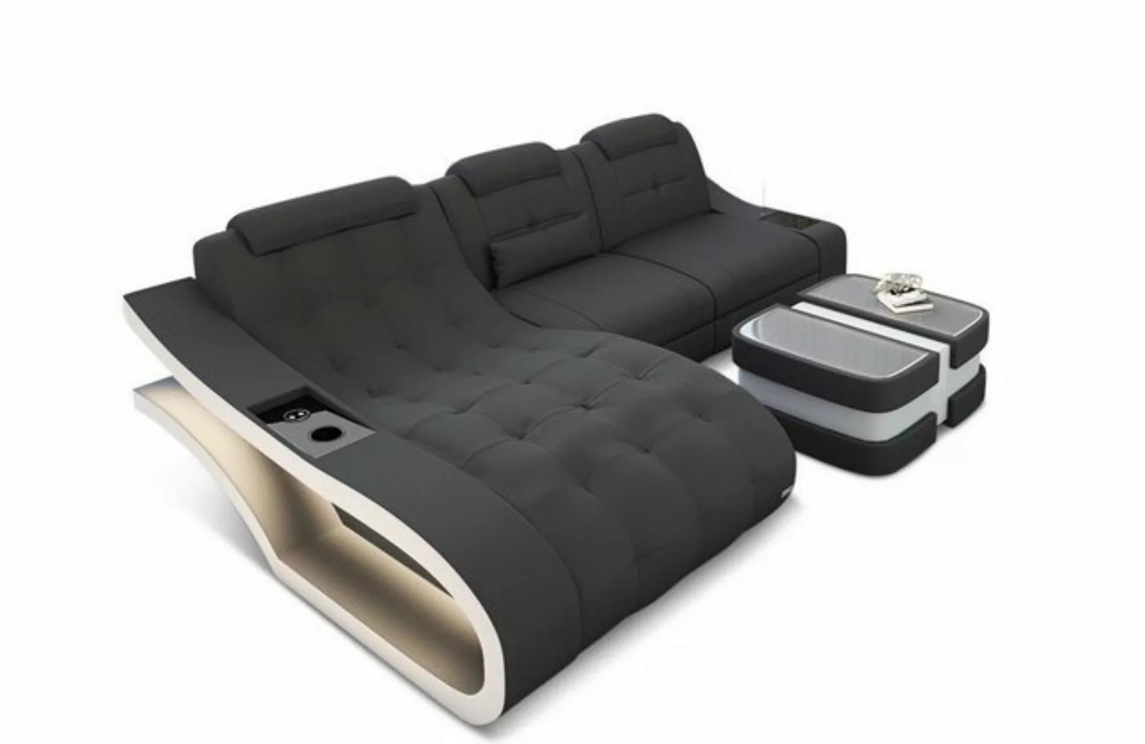 Sofa Dreams Ecksofa Stoff Sofa Polster Couch Elegante S - L Form Samt Stoff günstig online kaufen