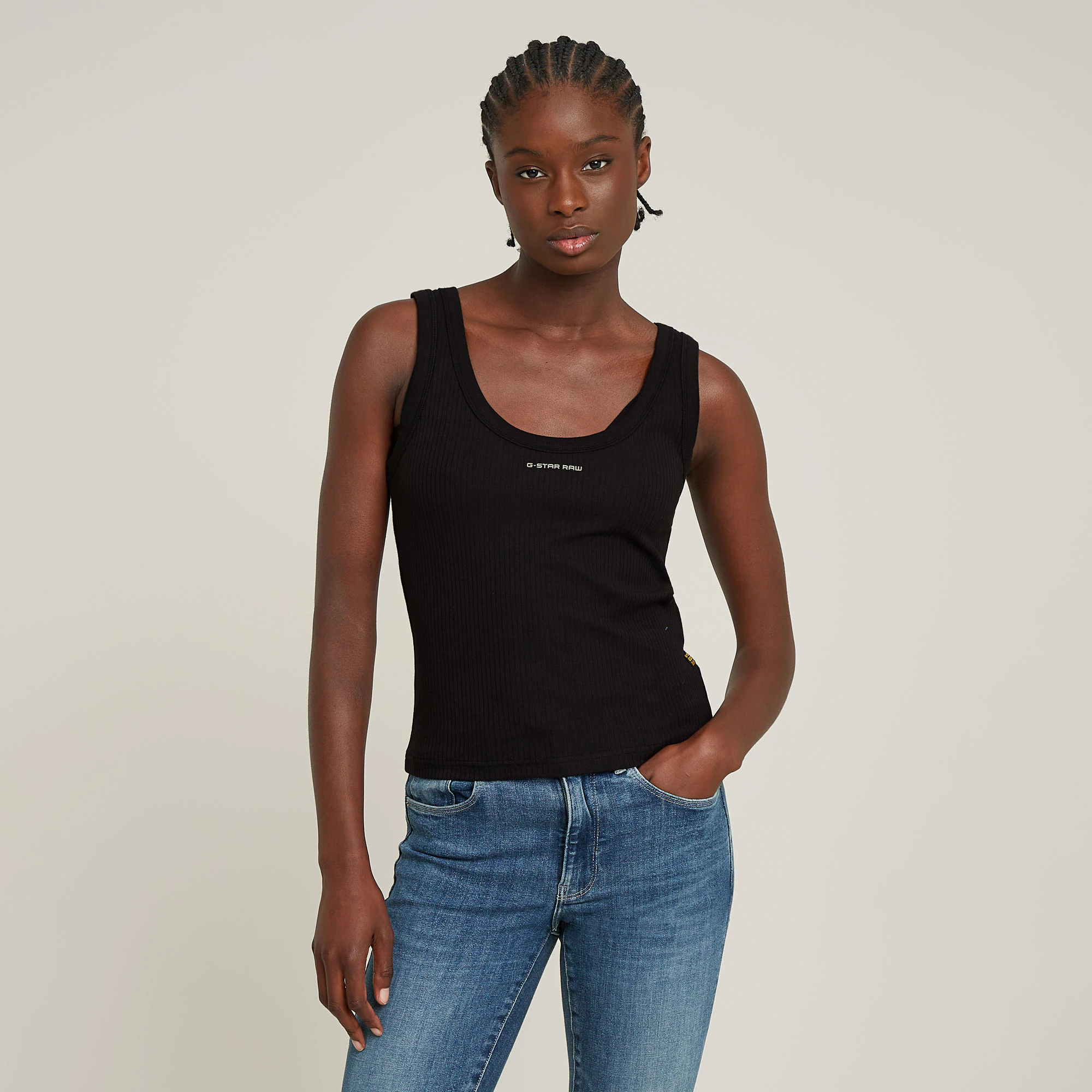 G-STAR Tanktop "Slim Rib Tank", mit Markenschriftzug auf der Brust günstig online kaufen