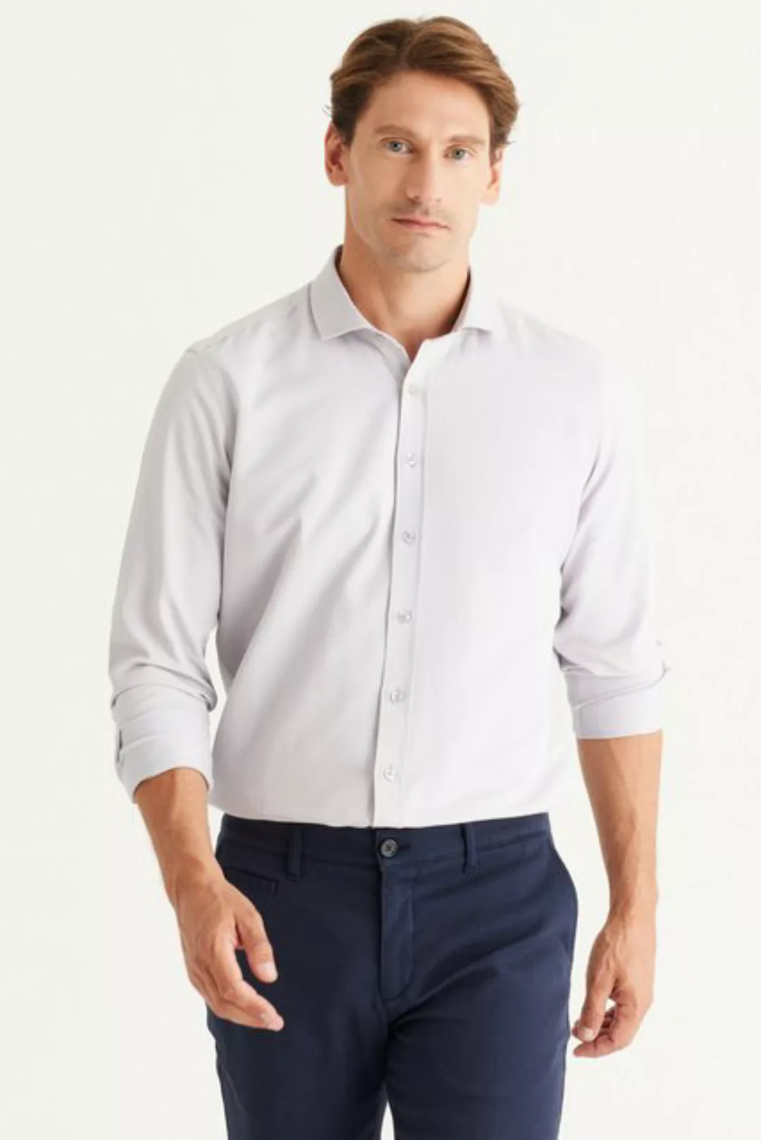 AC&Co Langarmhemd AC&CO Langarmhemd Männlich Slim Fit günstig online kaufen