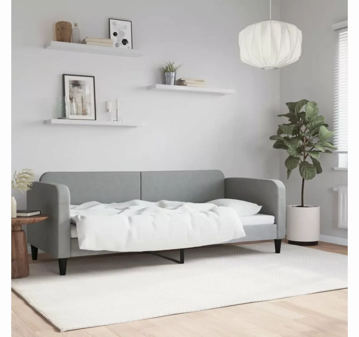 furnicato Bett Tagesbett Hellgrau 80x200 cm Stoff günstig online kaufen