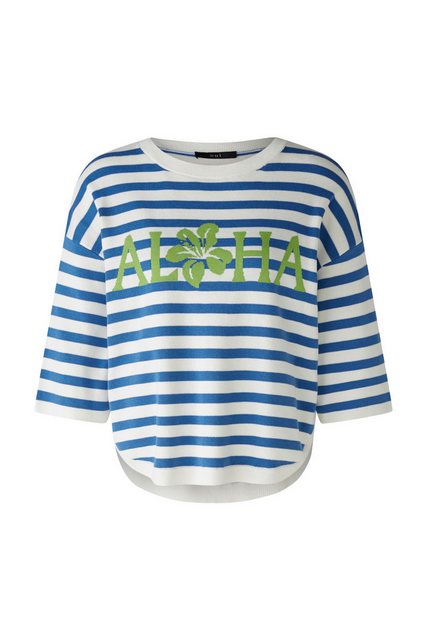 Oui Sweatshirt Pullover, white blue günstig online kaufen