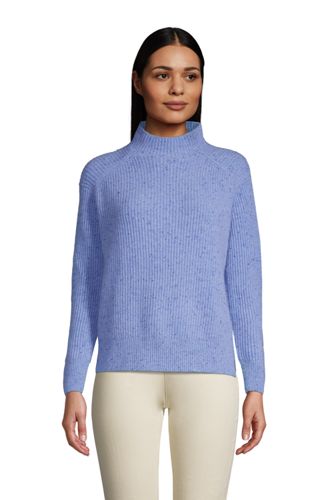 Relaxter Stehkragen-Pullover aus Kaschmir, Damen, Größe: M Normal, Blau, by günstig online kaufen