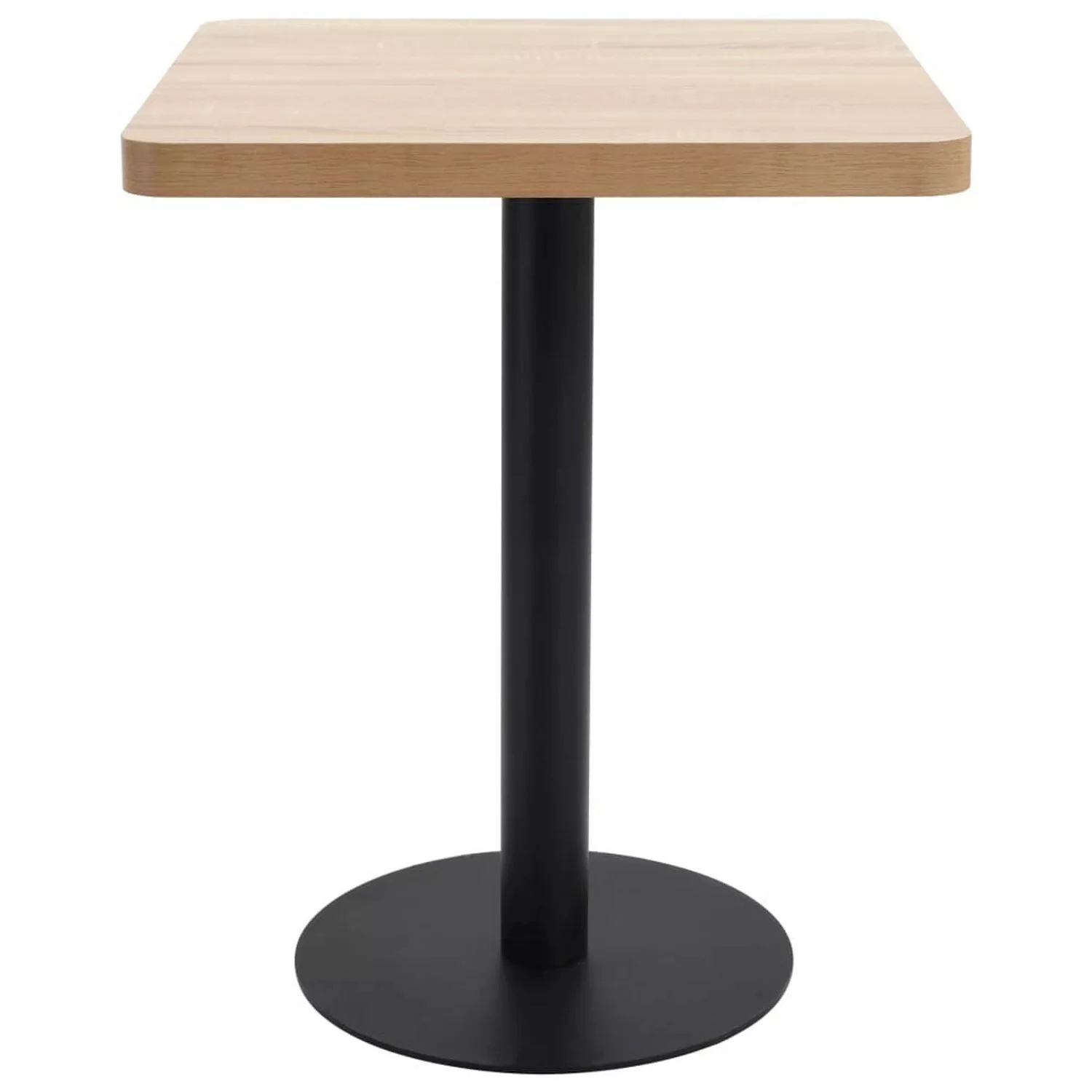 vidaXL BistRotisch Hellbraun 60x60 cm MDF Schwarz günstig online kaufen