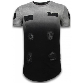 Justing  T-Shirt Leather Patched Long Flare Effect günstig online kaufen