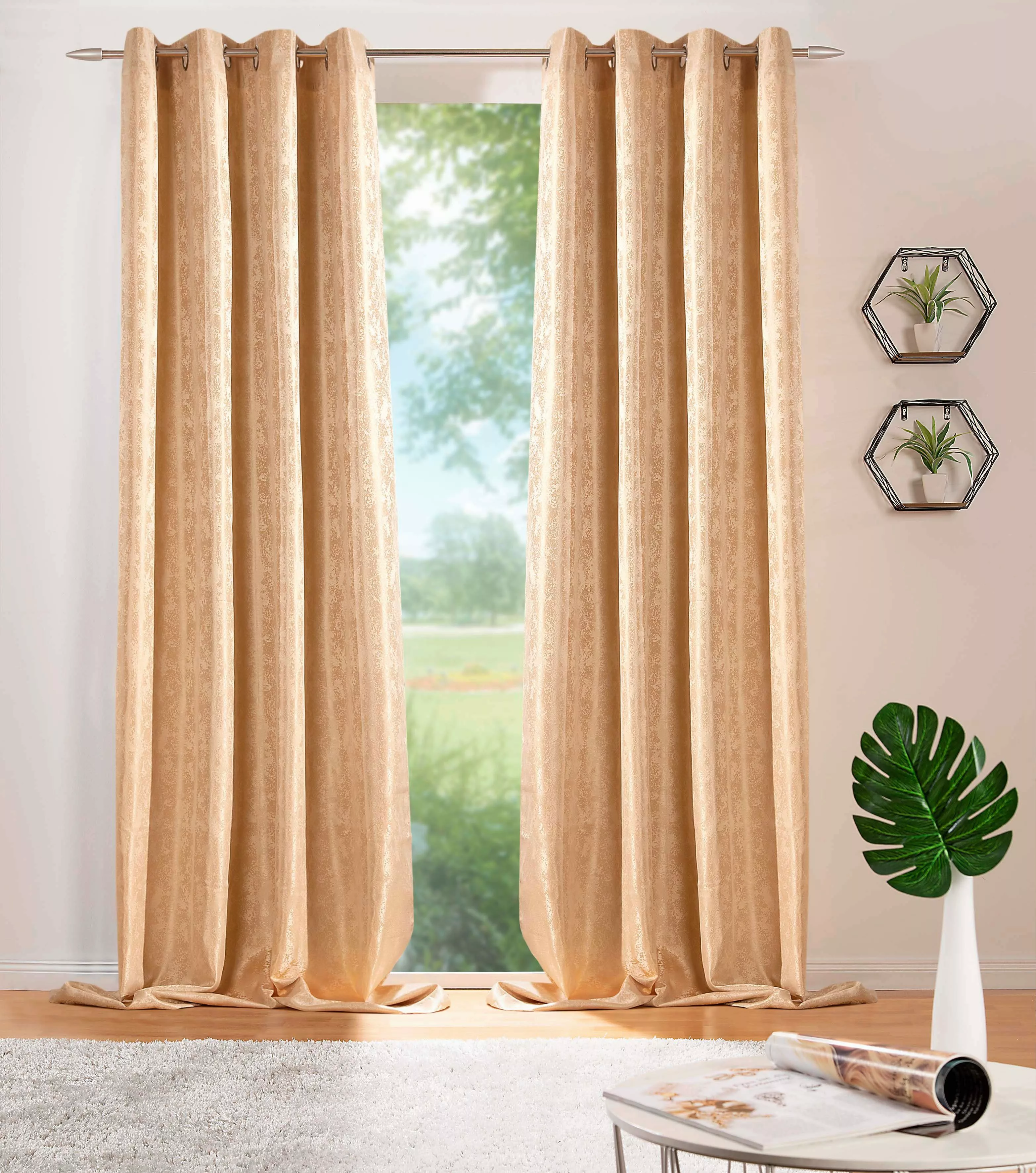 DecoHome24 Gardine Brillant Meliert, Ösen (2 günstig online kaufen