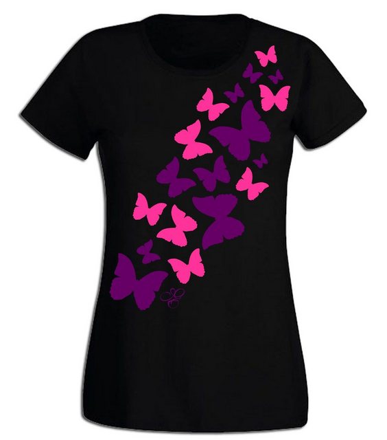 G-graphics T-Shirt Damen T-Shirt - Schmetterlinge Pink-Purple-Collection, S günstig online kaufen