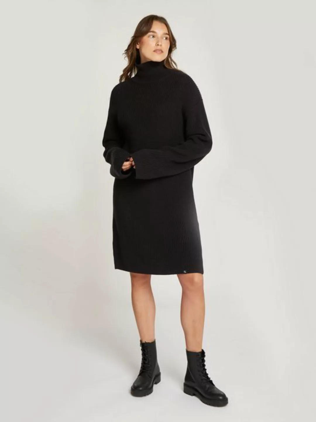 Calvin Klein Jeans Sweatkleid CHUNKY LOOSE SWEATER DRESS mit Logopatch günstig online kaufen