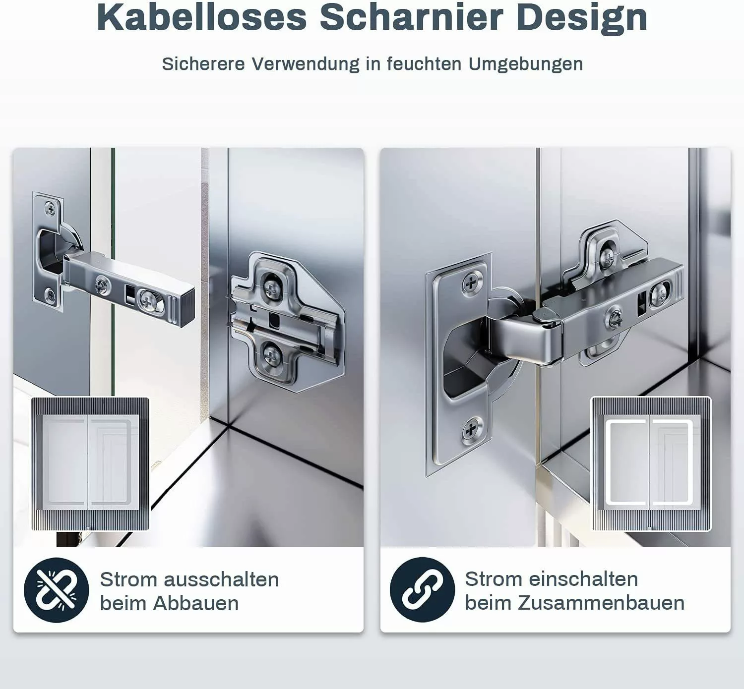 SONNI Spiegelschrank Spiegelschrank Badezimmer mit Beleuchtung günstig online kaufen