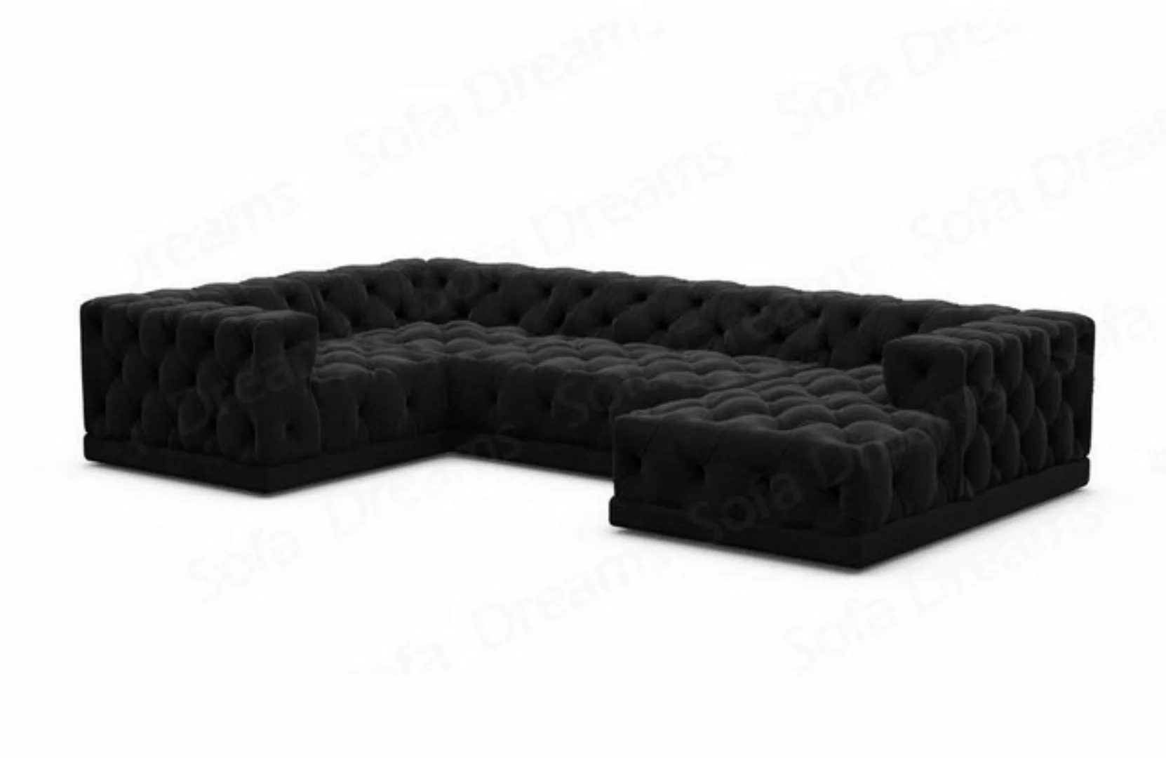 Sofa Dreams Wohnlandschaft Designer Stoff Sofa Palma U Form Samtstoff Stoff günstig online kaufen