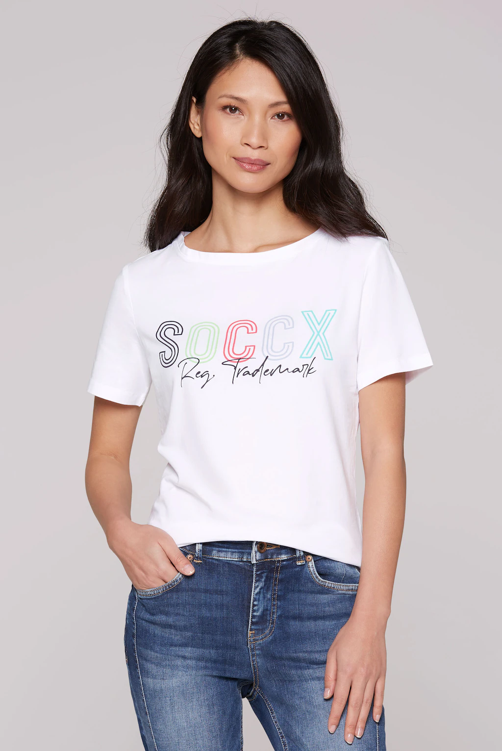 SOCCX Rundhalsshirt, mit U-Boot-Ausschnitt günstig online kaufen