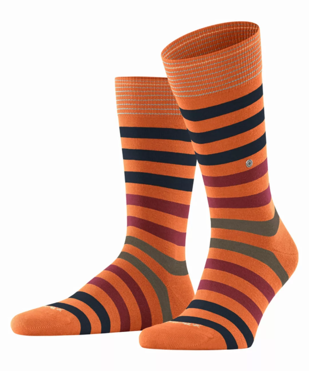 Burlington Blackpool Herren Socken, 40-46, Orange, Streifen, Baumwolle, 210 günstig online kaufen