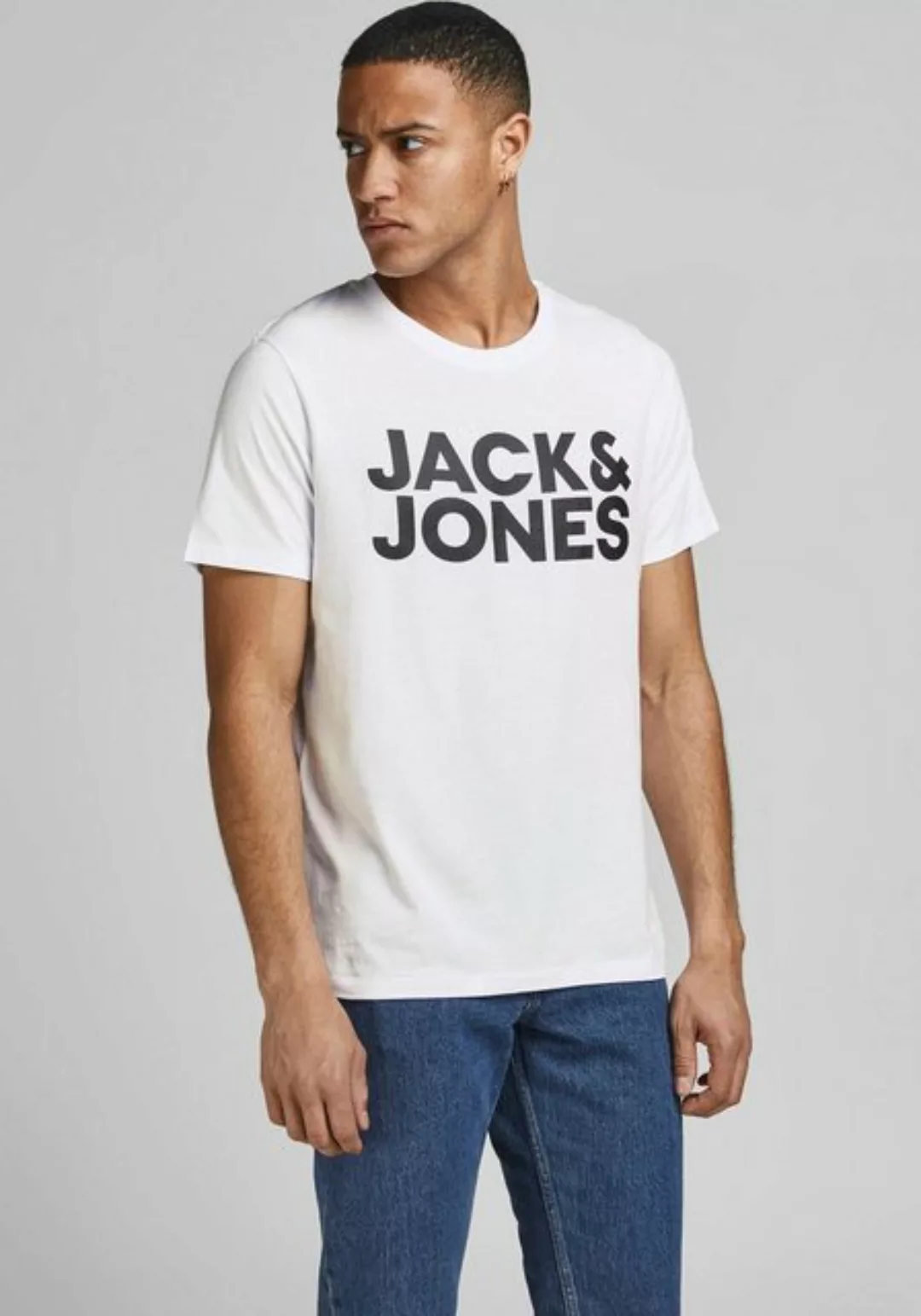 Jack & Jones Corp Logo Kurzarm O Hals T-shirt XS White / Slim Fit / Large P günstig online kaufen