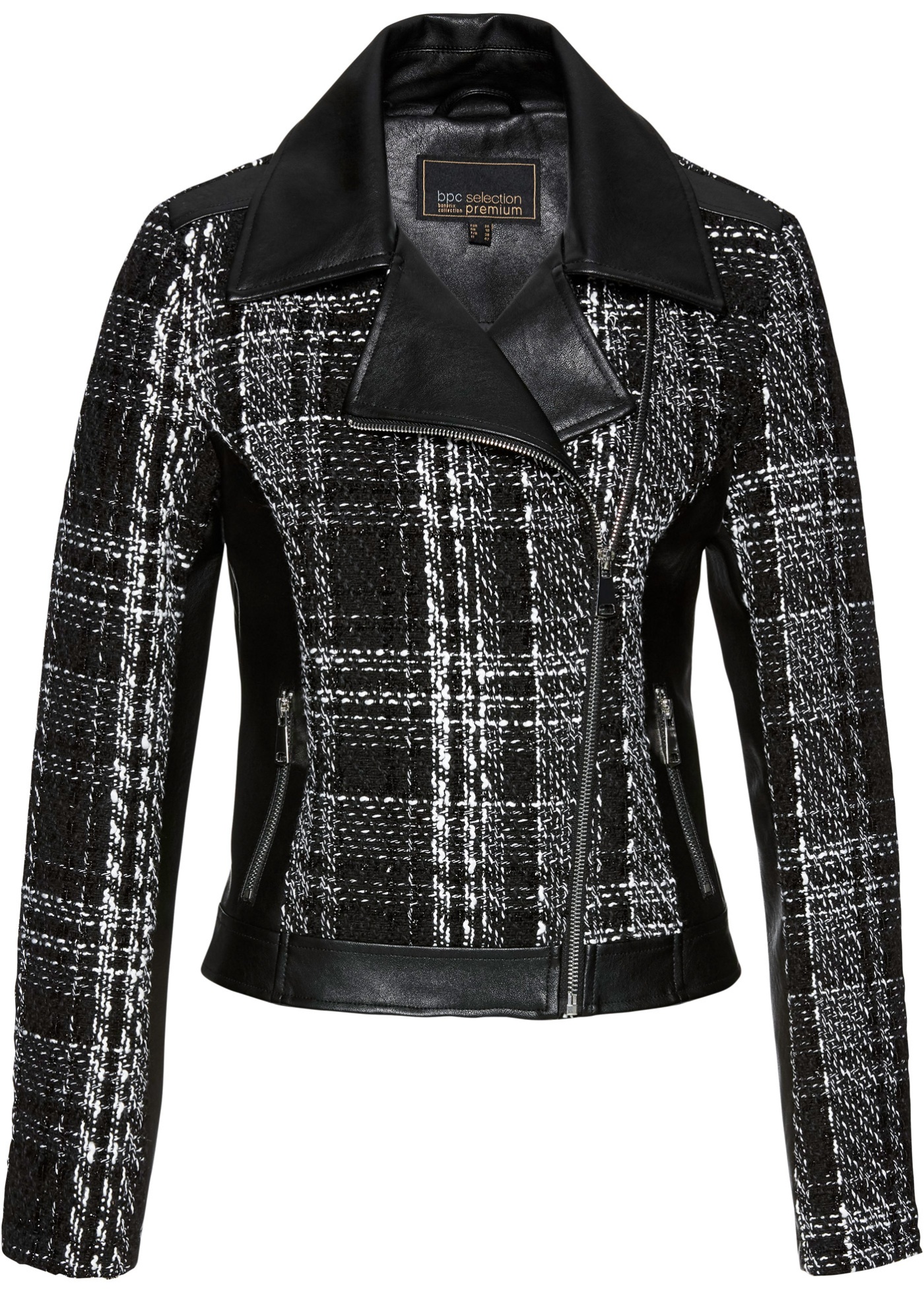 Biker-Jacke mit Tweed günstig online kaufen