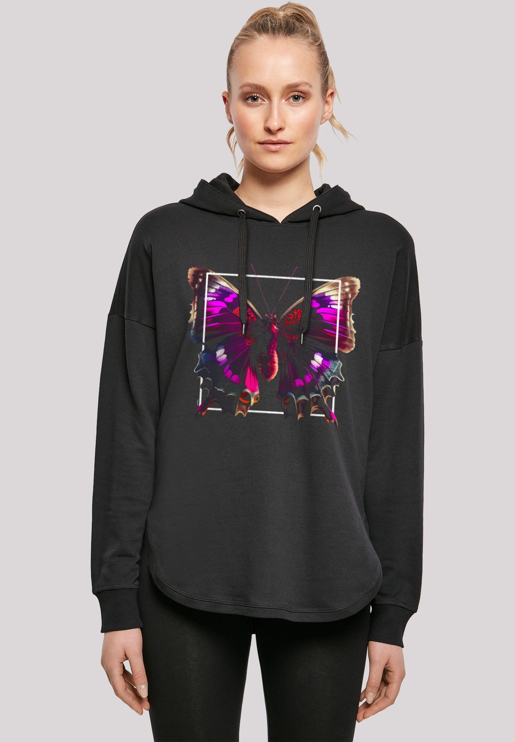 F4NT4STIC Kapuzenpullover "Pink Schmetterling OVERSIZE TEE", Print günstig online kaufen