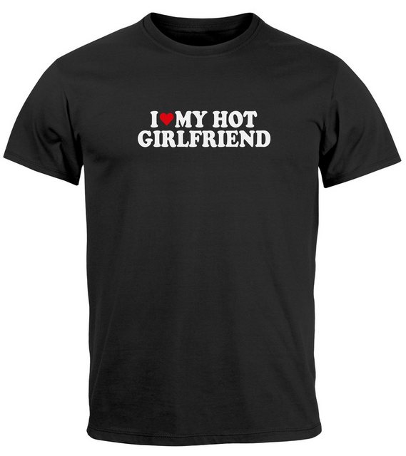 MoonWorks Print-Shirt Herren T-Shirt I love my hot Girlfriend Herz Fun-Shir günstig online kaufen