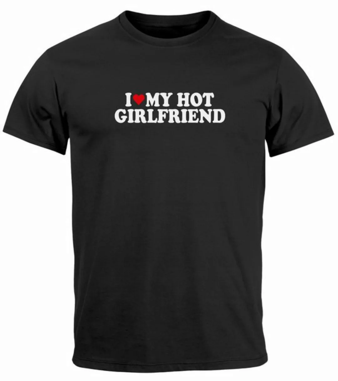 MoonWorks Print-Shirt Herren T-Shirt I love my hot Girlfriend Herz Fun-Shir günstig online kaufen