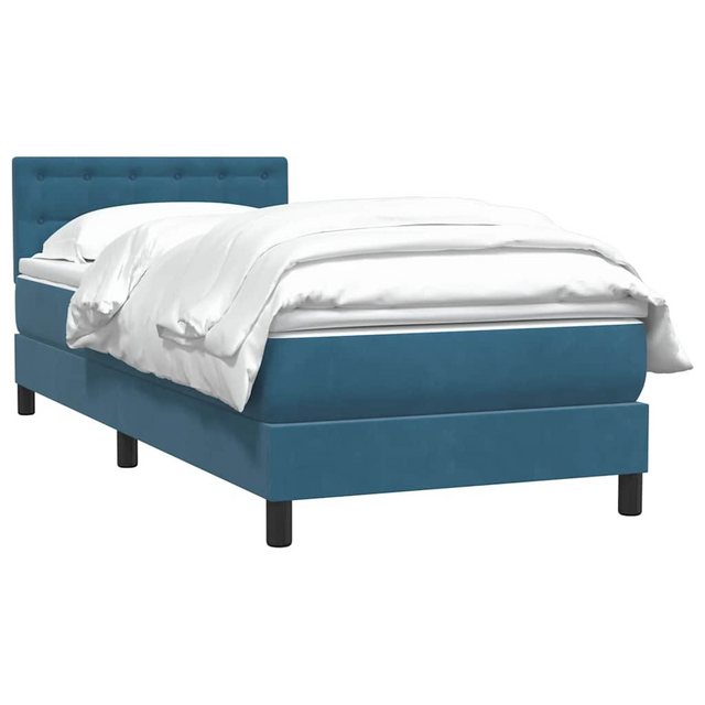 vidaXL Bett Boxspringbett mit Matratze Dunkelblau 100x220 cm Samt günstig online kaufen