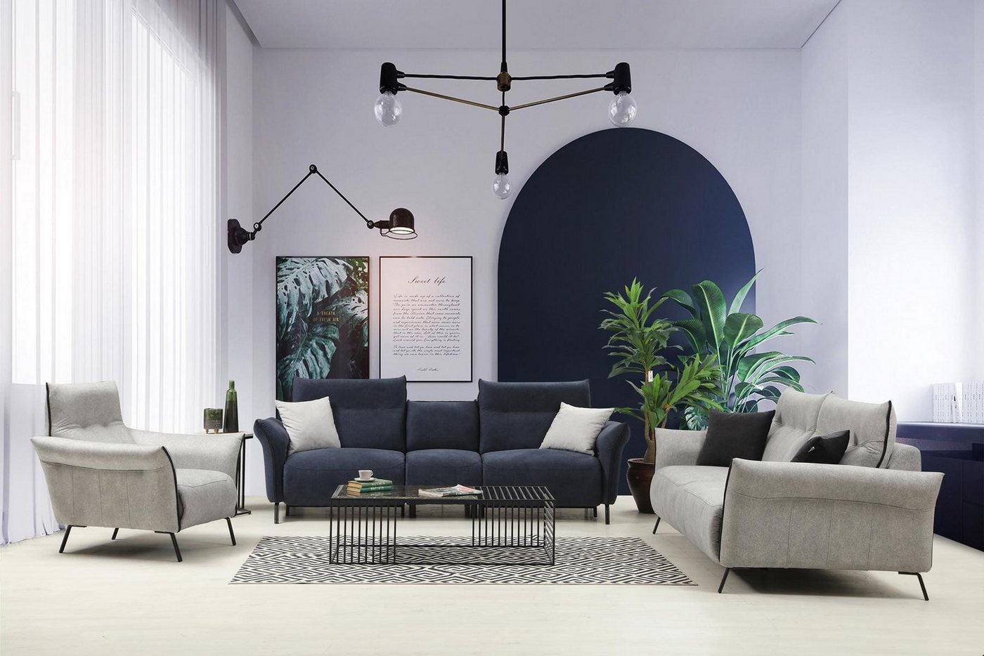 Xlmoebel Sofa Neues modernes Design Luxus-Sofagarnitur für das Wohnzimmer m günstig online kaufen