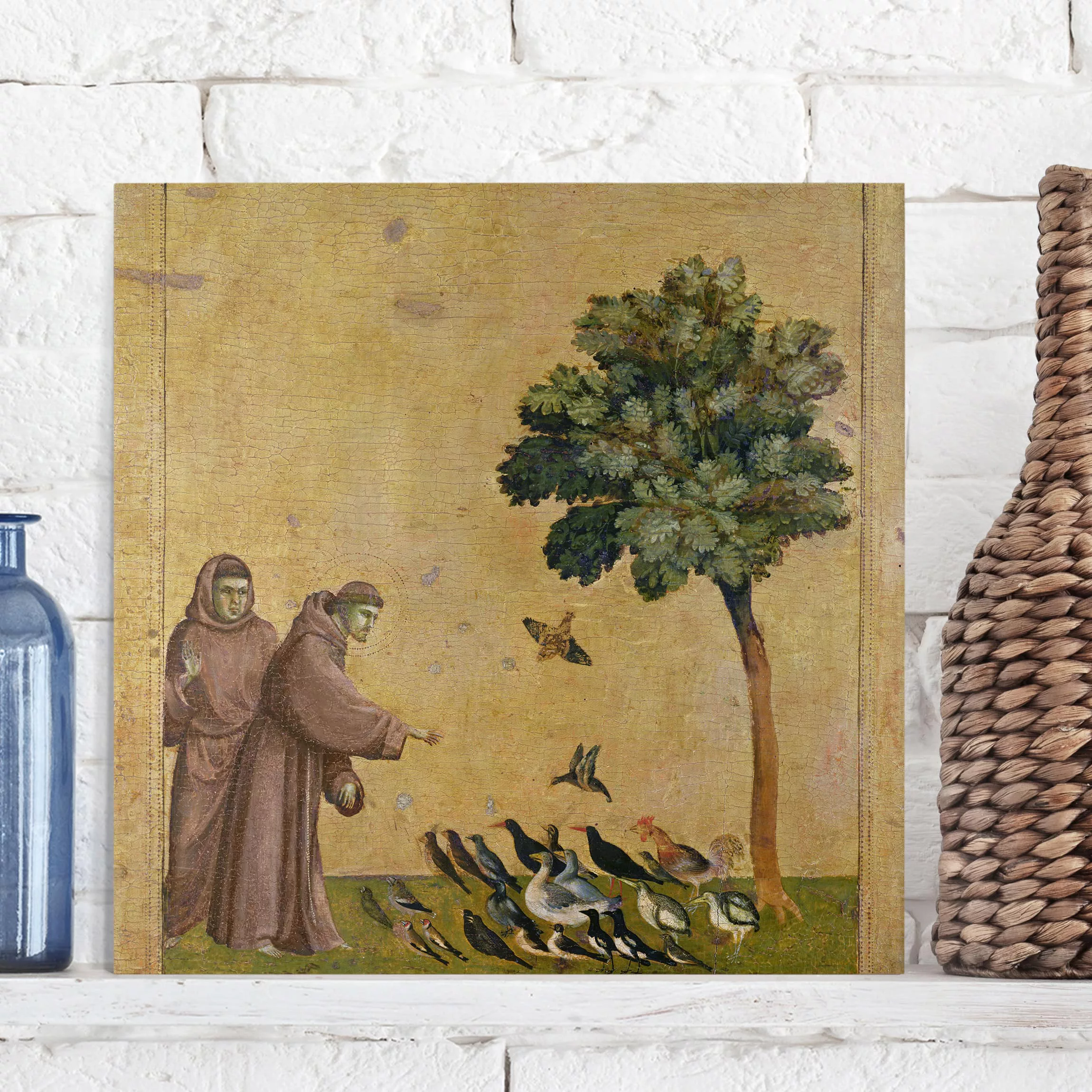 Leinwandbild Kunstdruck - Quadrat Giotto di Bondone - Der Heilige Franzisku günstig online kaufen