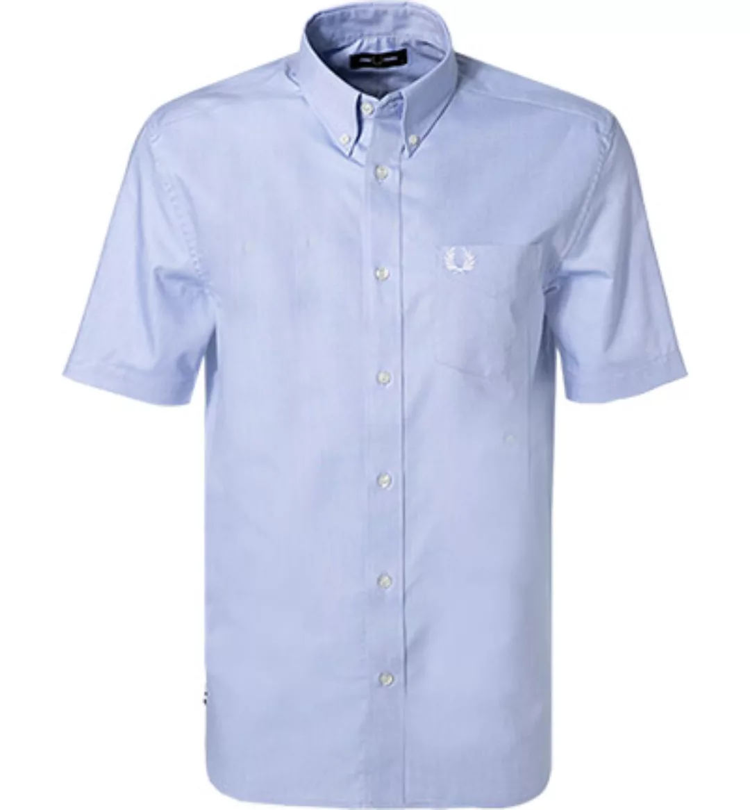 Fred Perry – Kurzärmliges Oxford-Hemd in Blau günstig online kaufen