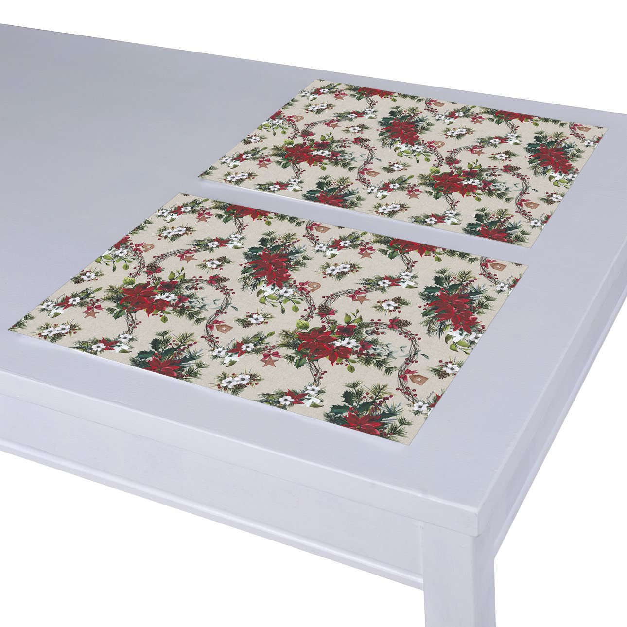 Tischset 2 Stck., grau-beige-rot, 30 x 40 cm, Christmas (629-41) günstig online kaufen