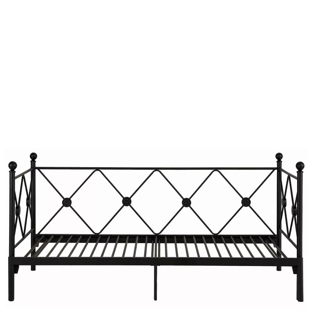Vintage Metall Bett in Schwarz 28 cm Einstiegshöhe günstig online kaufen