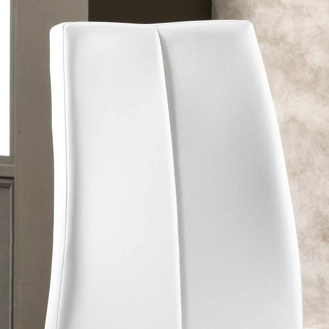 Esstischstuhl in Weiß gepolstert Kunstleder (4er Set) günstig online kaufen