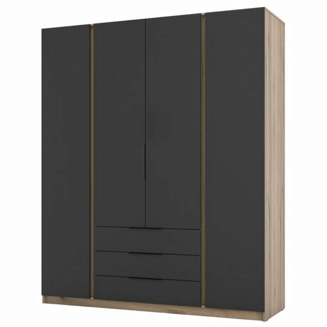 Selsey Kleiderschrank KAJA 4-türig mit Soft-Close, Kleiderstange und 11 Reg günstig online kaufen