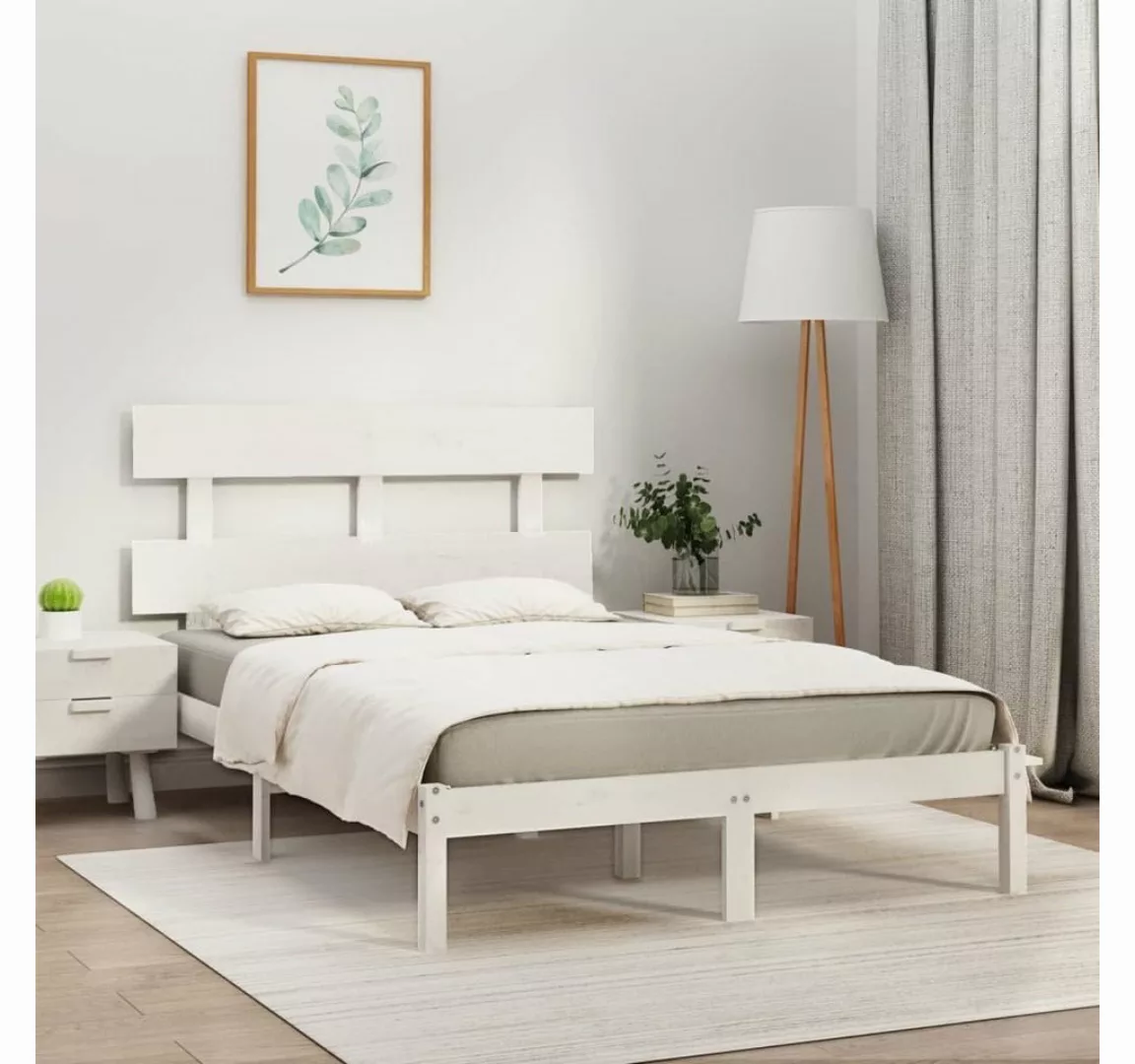 furnicato Bett Massivholzbett Weiß 200x200 cm günstig online kaufen