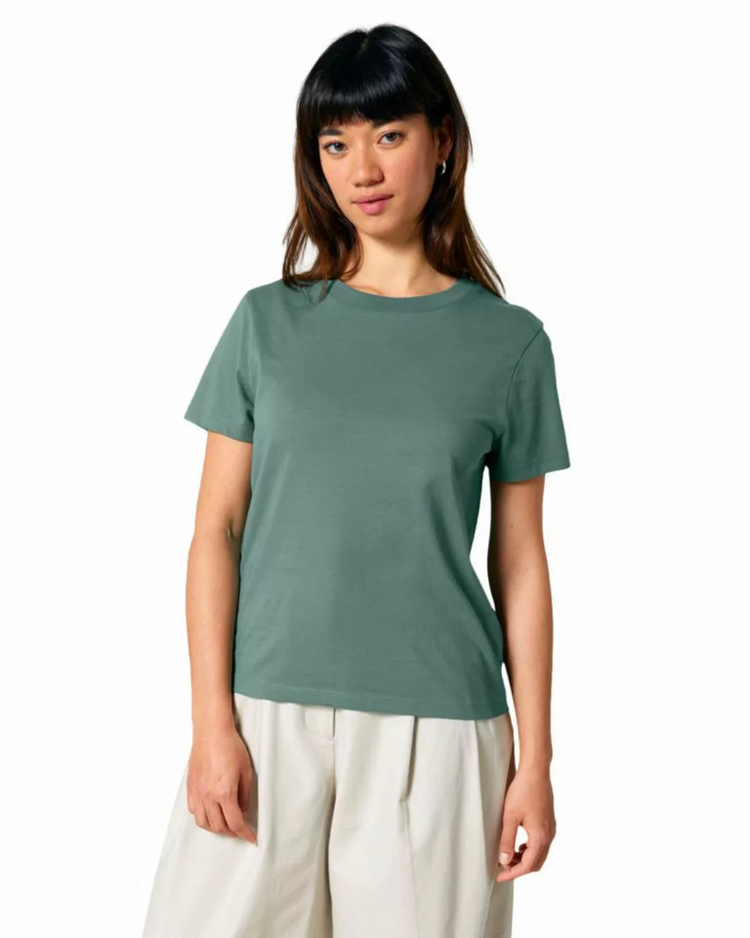 Hilltop T-Shirt Damen T-Shirt 100% Bio-Baumwolle, Rundhals, Sommer Basic Ku günstig online kaufen