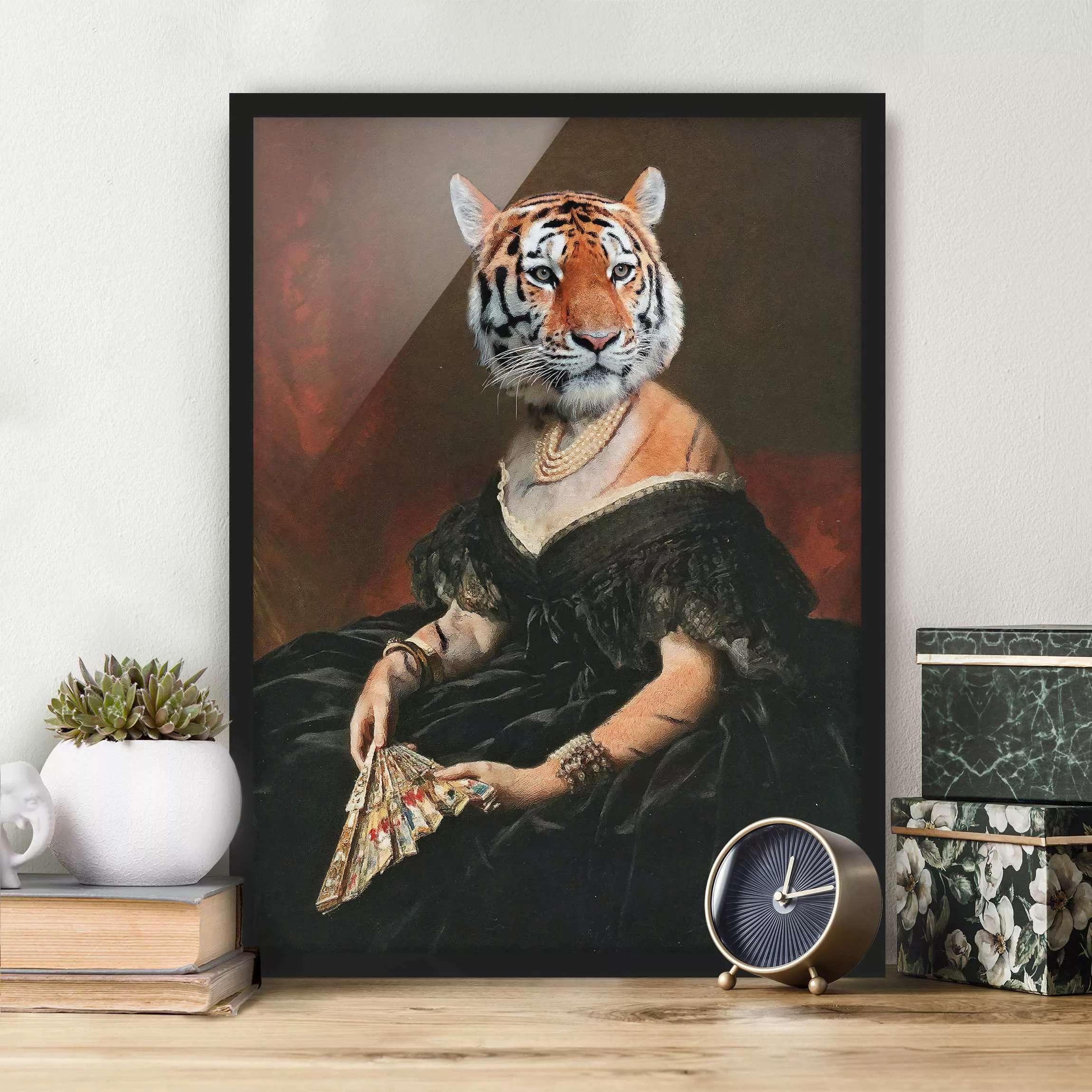 Bild mit Rahmen Lady Tiger günstig online kaufen