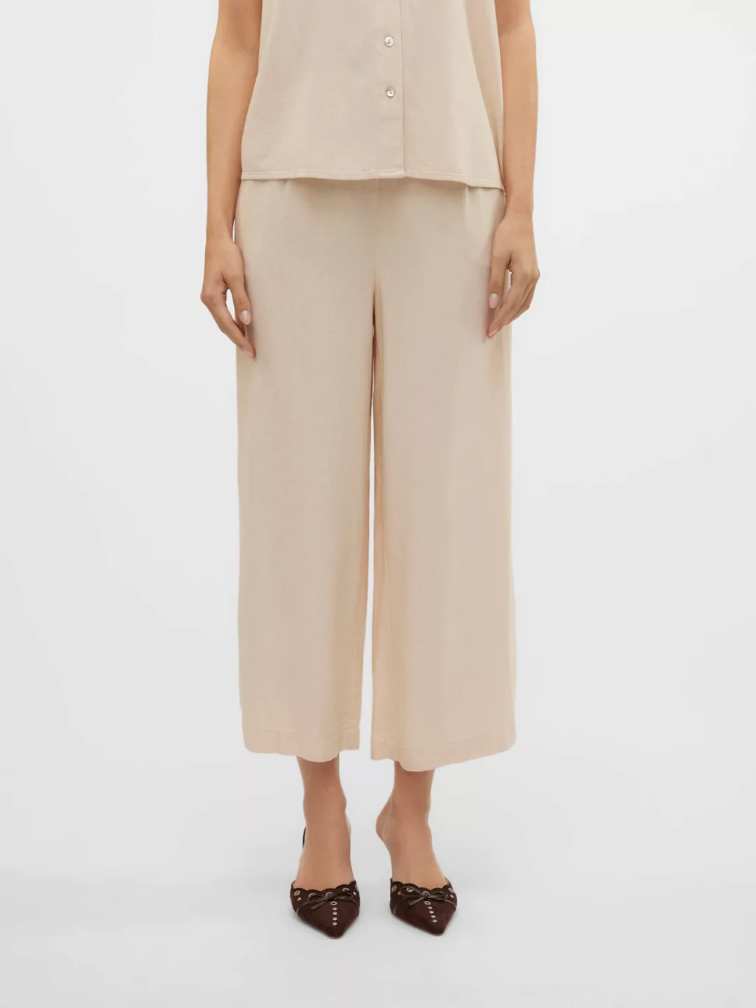 Vero Moda Culotte "VMMYMILO H/W CULOTTE PANT WVN GA", mit Leinen günstig online kaufen