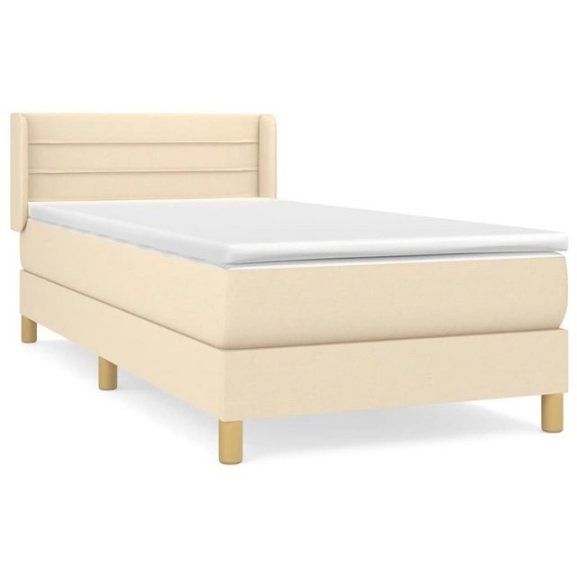 vidaXL Boxspringbett Boxspringbett mit Matratze Creme 100x200 cm Stoff Bett günstig online kaufen