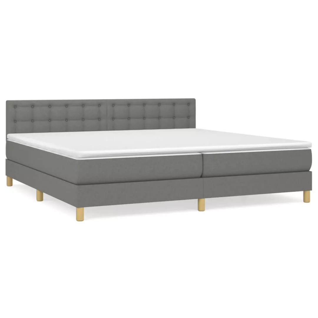 Vidaxl Boxspringbett Mit Matratze Dunkelgrau 200x200 Cm Stoff günstig online kaufen