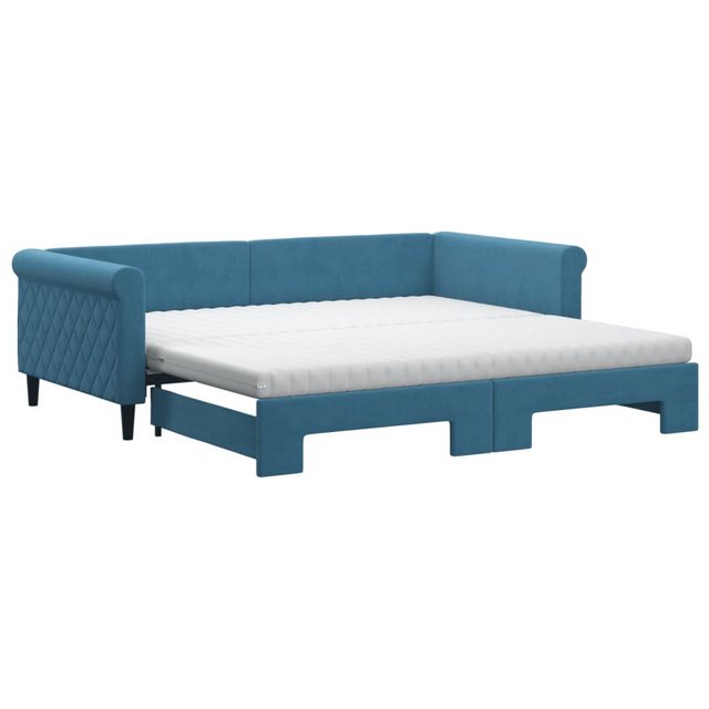 vidaXL Gästebett Gästebett Tagesbett Ausziehbar mit Matratzen Blau 100x200 günstig online kaufen