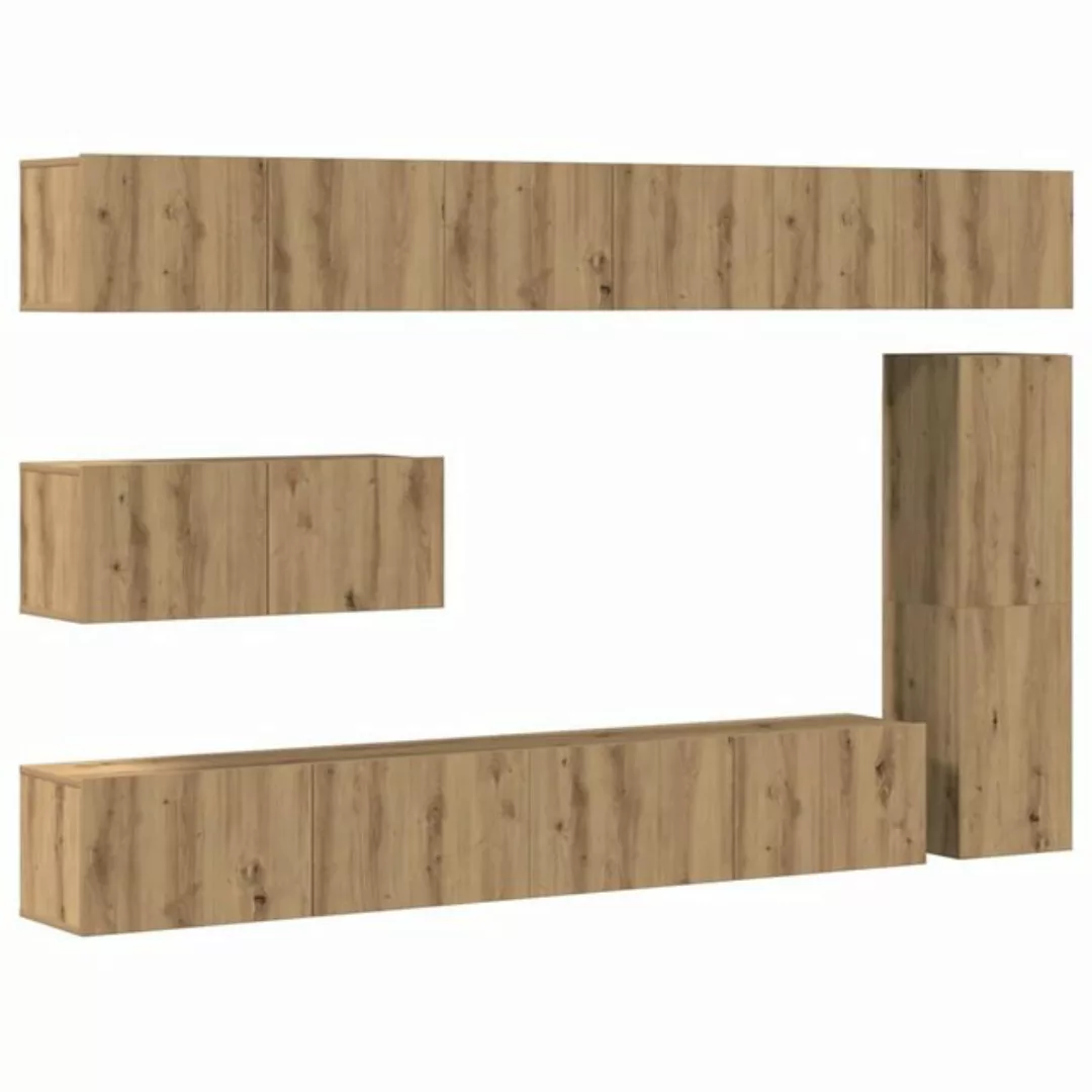 vidaXL TV-Schrank 7-tlg. TV-Schrank-Set Wandmontage Artisan-Eiche Holzwerks günstig online kaufen