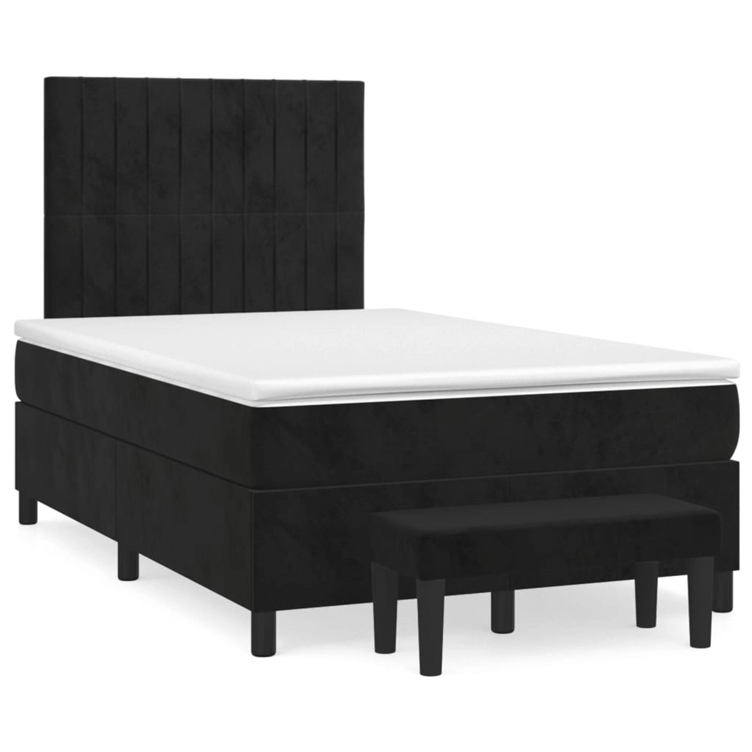 vidaXL Boxspringbett mit Matratze Schwarz 120x200 cm Samt1469769 günstig online kaufen