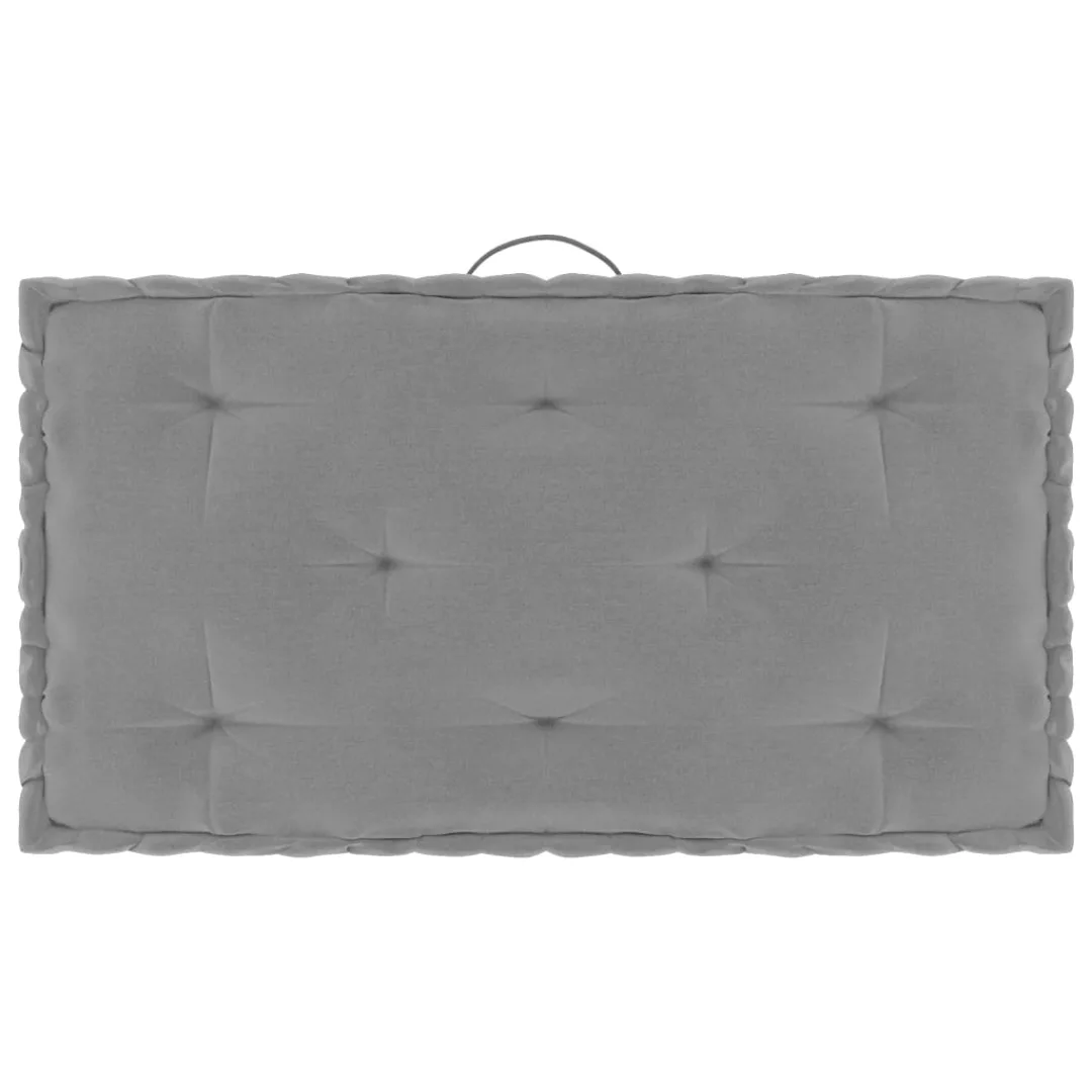 Paletten-bodenkissen Grau 73x40x7 Cm Baumwolle günstig online kaufen