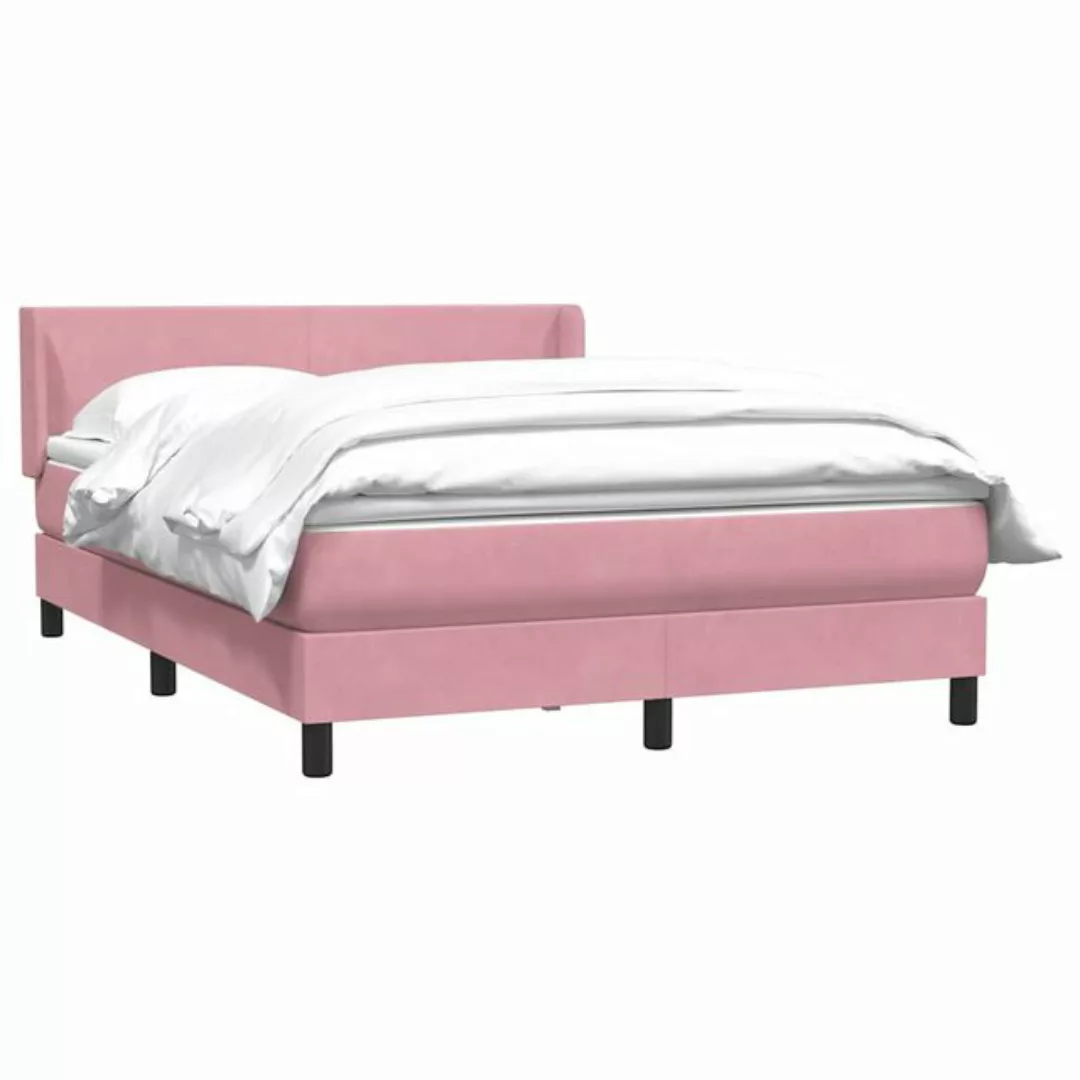 vidaXL Bett Boxspringbett mit Matratze Rosa 160x220 cm Samt günstig online kaufen