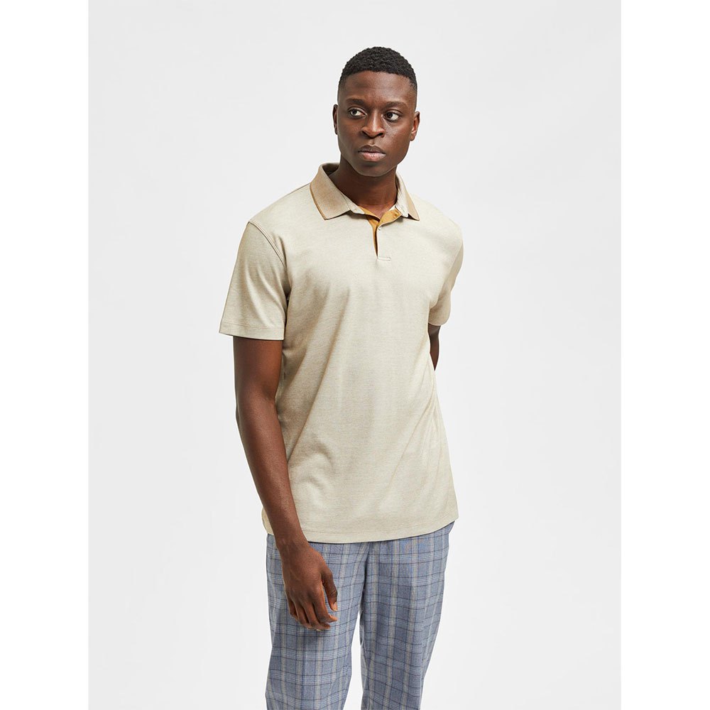 Selected Leroy Coolmax Kurzarm Polo 2XL Kelp / Detail Melange günstig online kaufen