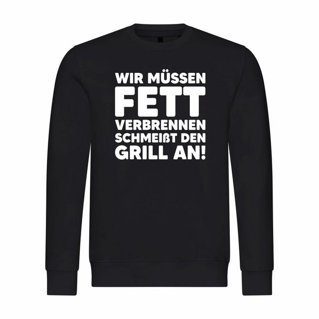 deinshirt Rundhalspullover Herren Sweatshirt Wir müssen Fett verbrennen sch günstig online kaufen