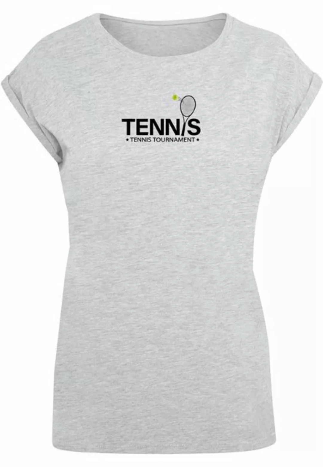 Merchcode T-Shirt Merchcode Damen Ladies Tennis Racket Extended Shoulder Te günstig online kaufen