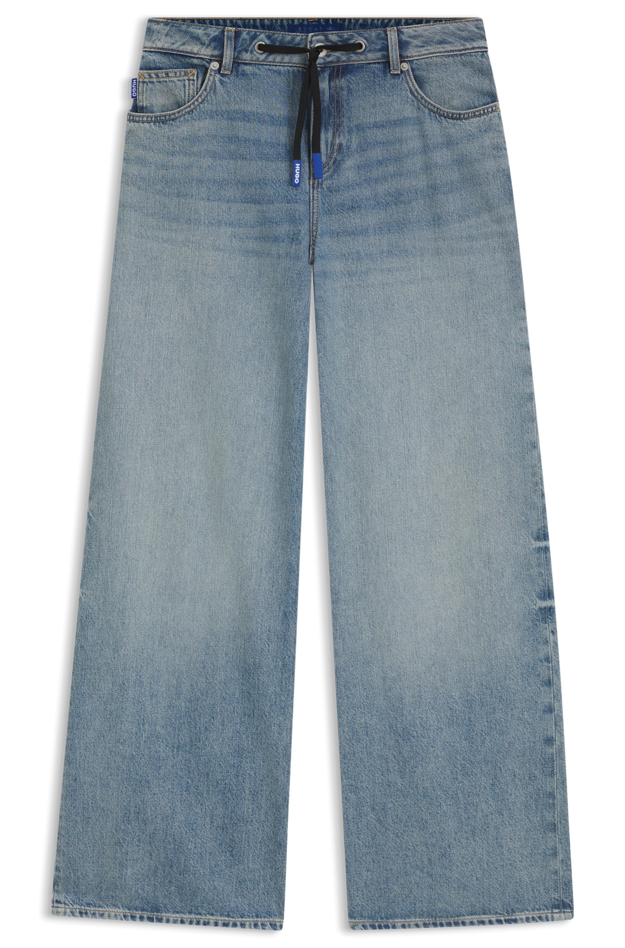 HUGO Blue Weite Jeans "Gobana", mit Kordelzug zum Binden günstig online kaufen