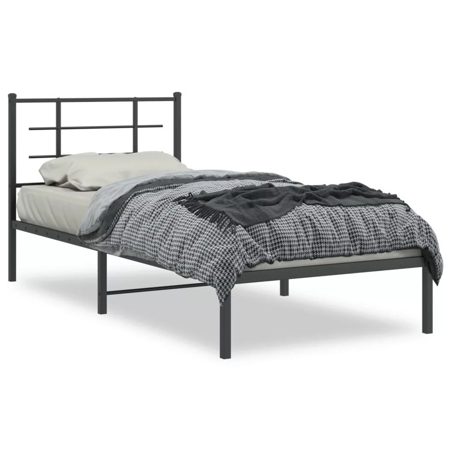 vidaXL Bettgestell mit Kopfteil Metall Schwarz 90x190 cm Modell 81953876 günstig online kaufen