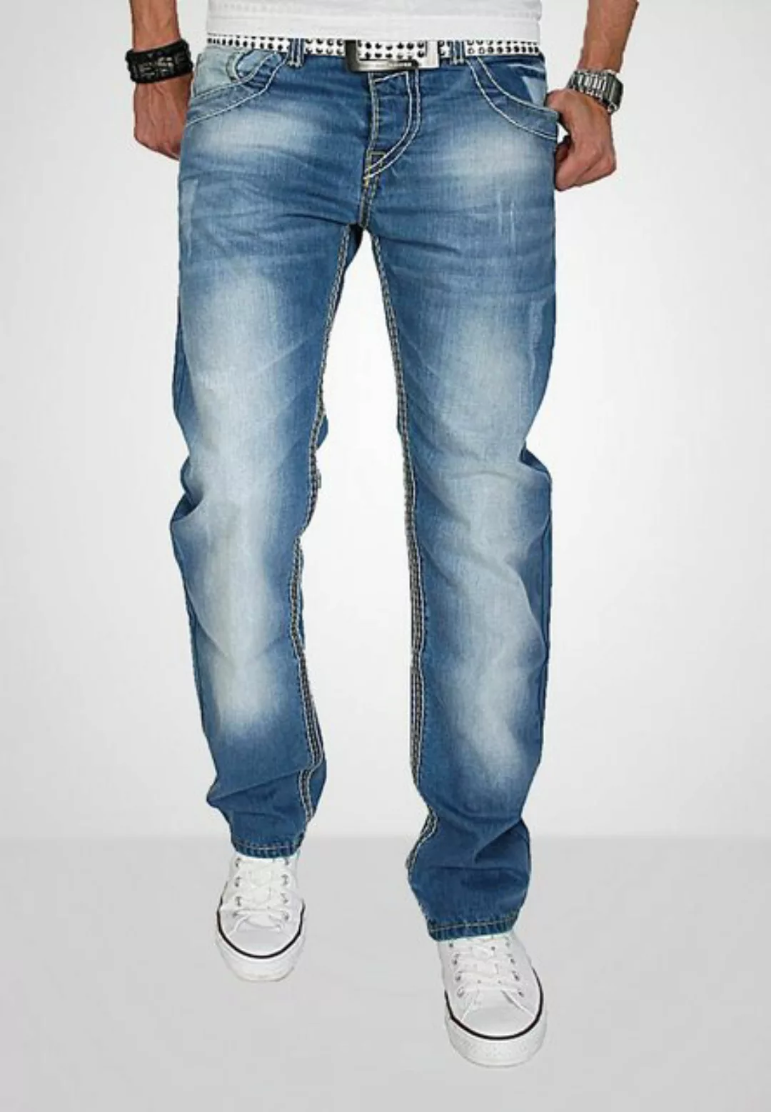 Alessandro Salvarini Straight-Jeans ASFimio mit auffälligen dicken Nähten günstig online kaufen