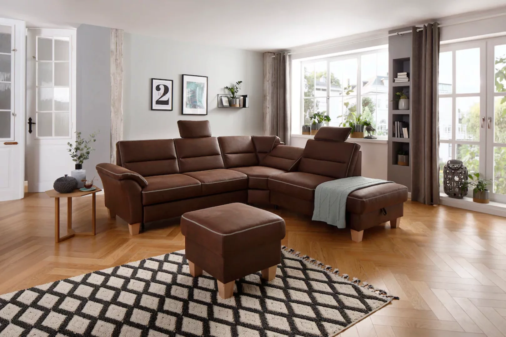 Home affaire Ecksofa Soleo L-Form, komfortabel durch Trapezecke mit Relaxfu günstig online kaufen