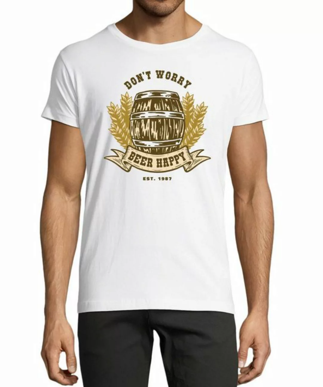 MyDesign24 T-Shirt Herren Oktoberfest Shirt - Bierfass print mit Spruch Bau günstig online kaufen