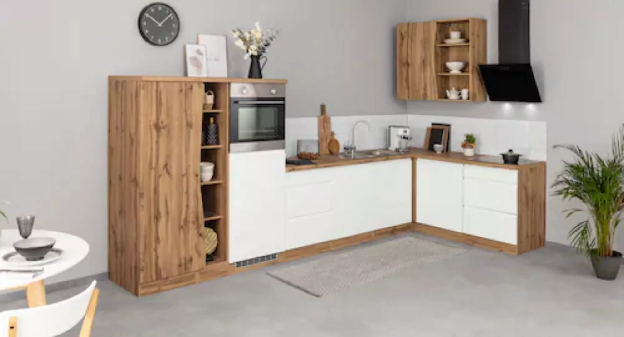Kochstation Küche »KS-Bruneck«, Stellbreite 380/180 cm breit, Ceran oder In günstig online kaufen