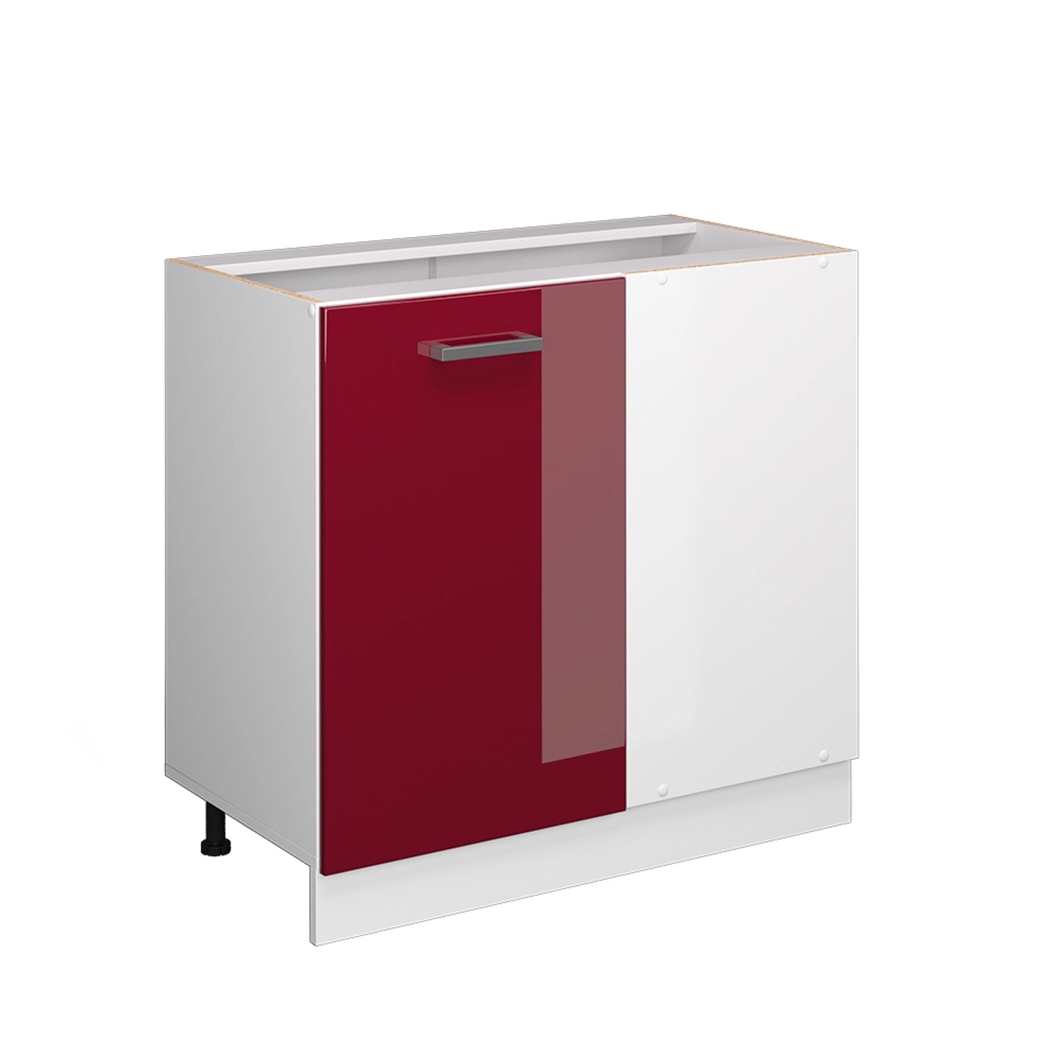 Vicco Eckunterschrank R-Line Küchen Eckschrank Bordeaux Hochglanz/Weiß 86 c günstig online kaufen