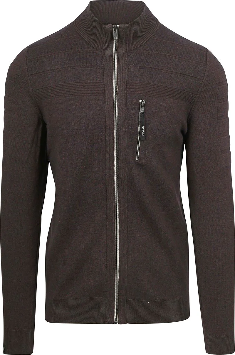 Vanguard Strickjacke Bonded Mouline Braun - Größe XXL günstig online kaufen